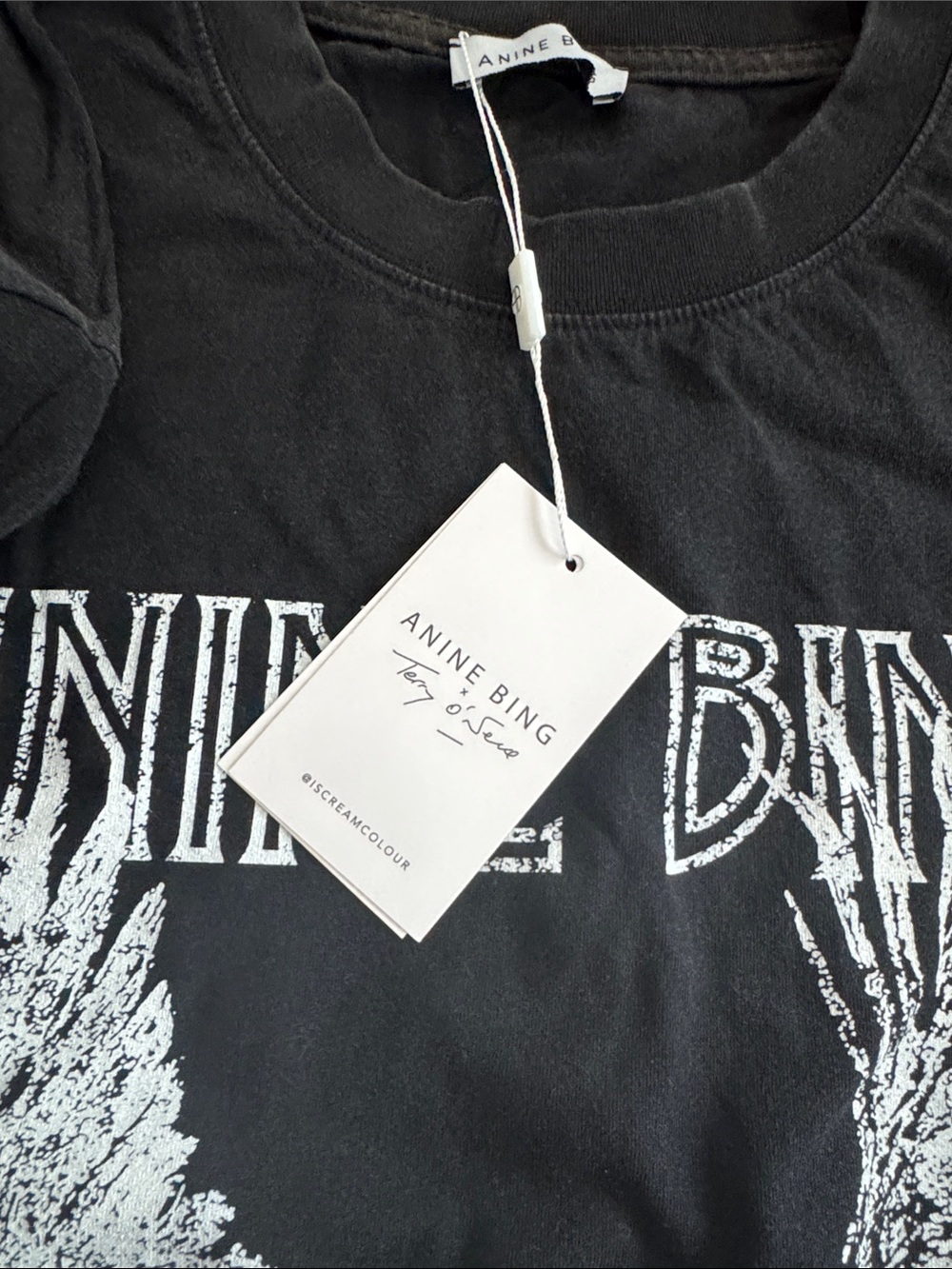 Anine Bing Washed Black Eagle Graphic Tee NWT Large - Picture 4 of 7